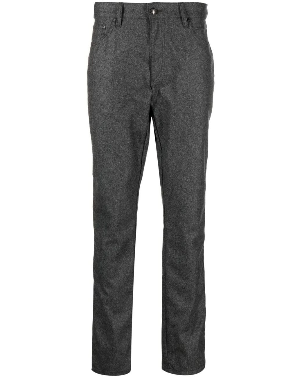 Hackett Gerade Flanellhose Mit Logo-Patch in Gray für Herren