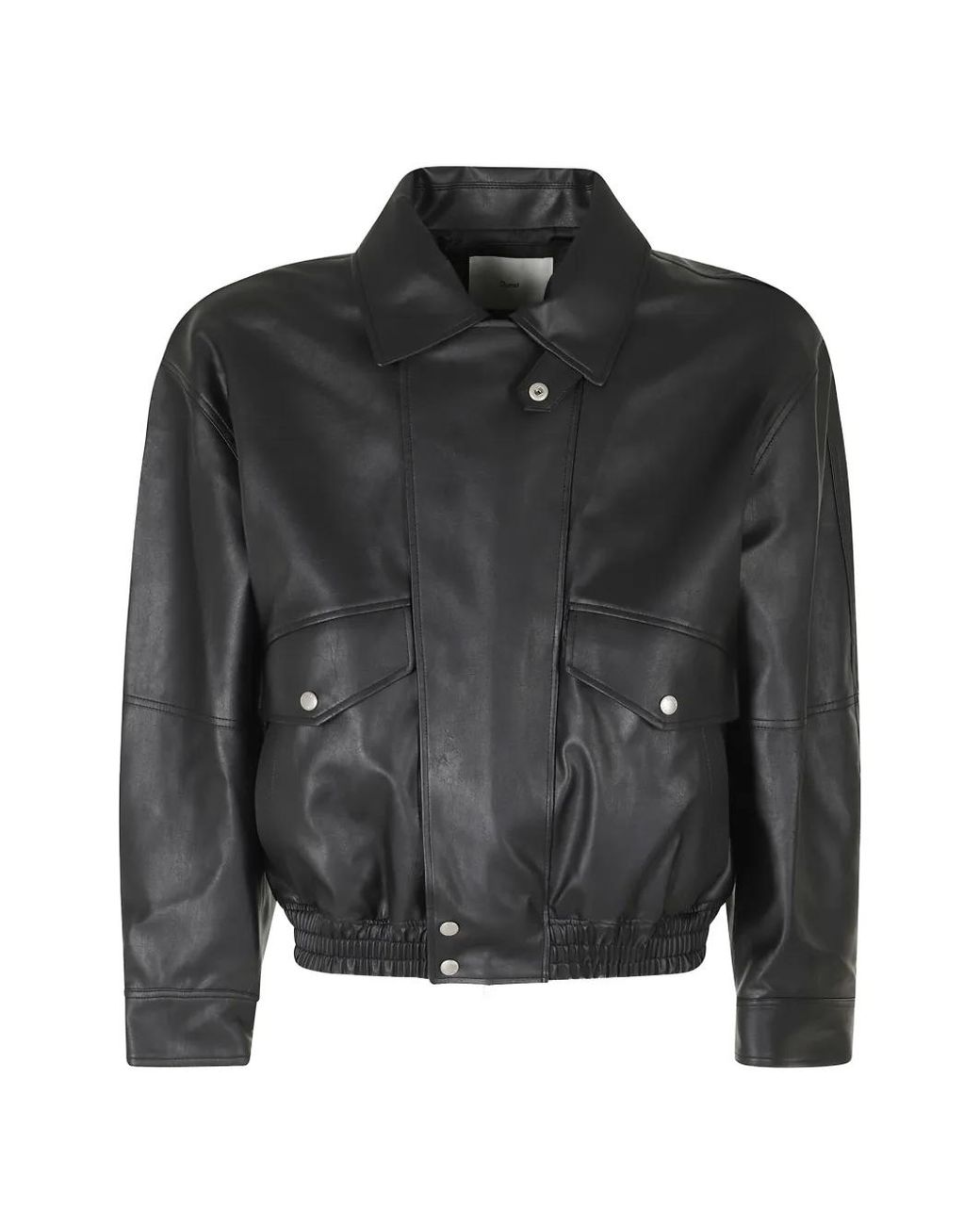 DUNST Black Elasticated-Hem Bomber Jacket