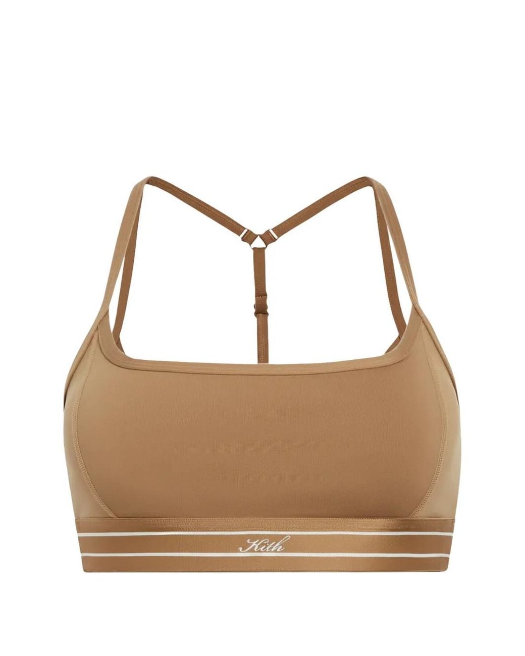 Kith Brown Nadia Logo-Underband Sports Bra