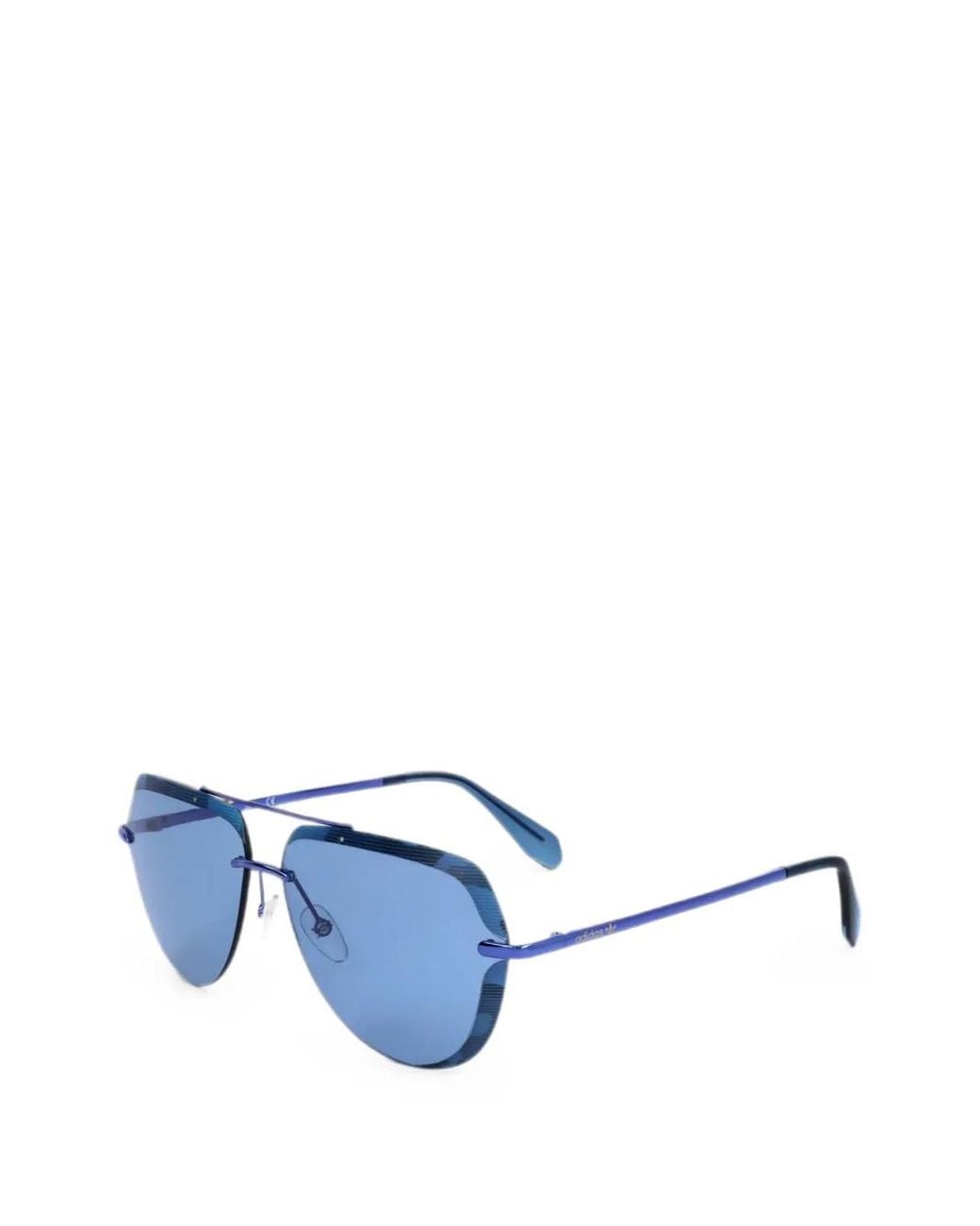 Adidas Blue Pilot-Frame Rimless Sunglasses for men
