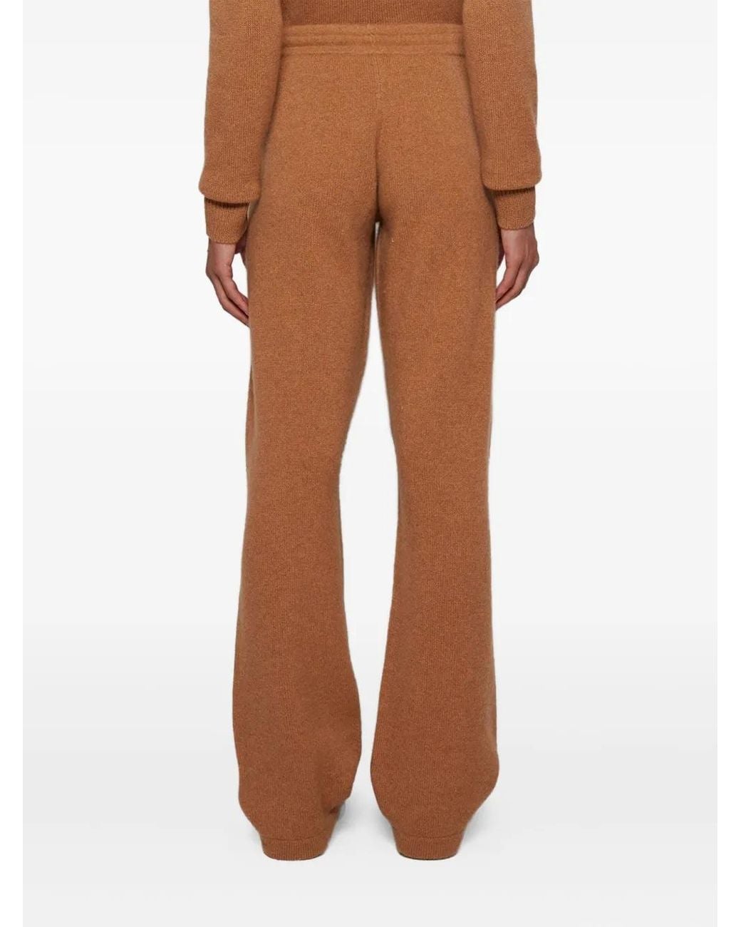 Sporty & Rich Brown Cashmere Elastic-Waist Trousers