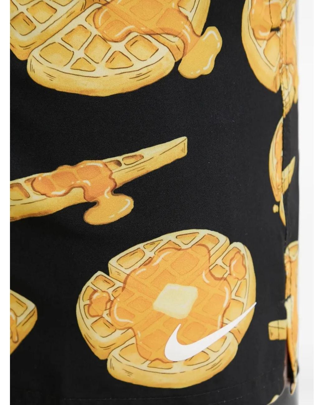 Nike Black Waffle-Print Swim Shorts for men