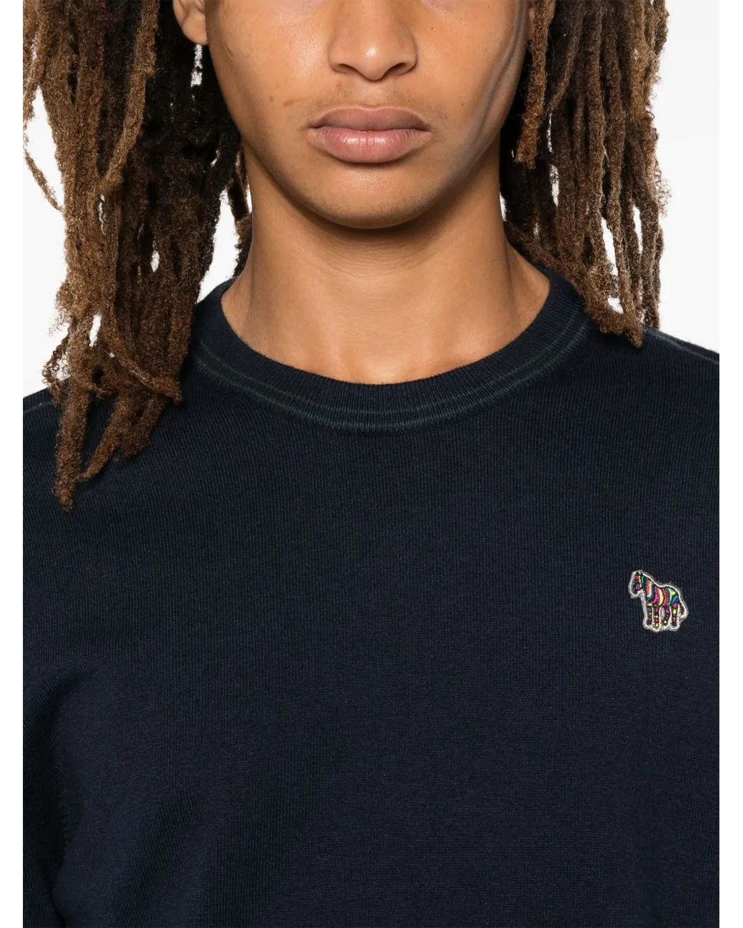 Paul Smith Blue Zebra-Logo Sweater for men