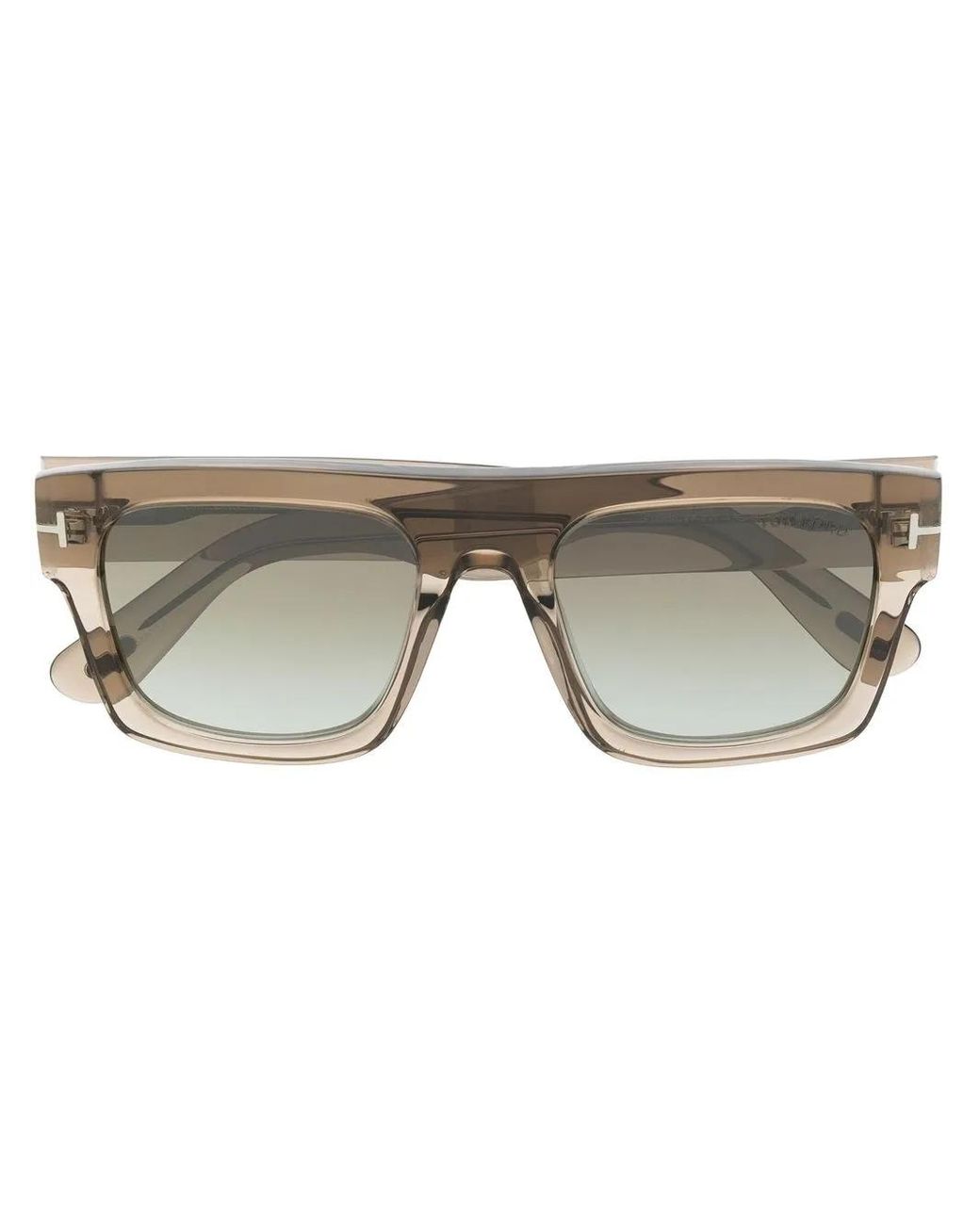 Tom Ford Gray Transparent Square-Frame Sunglasses