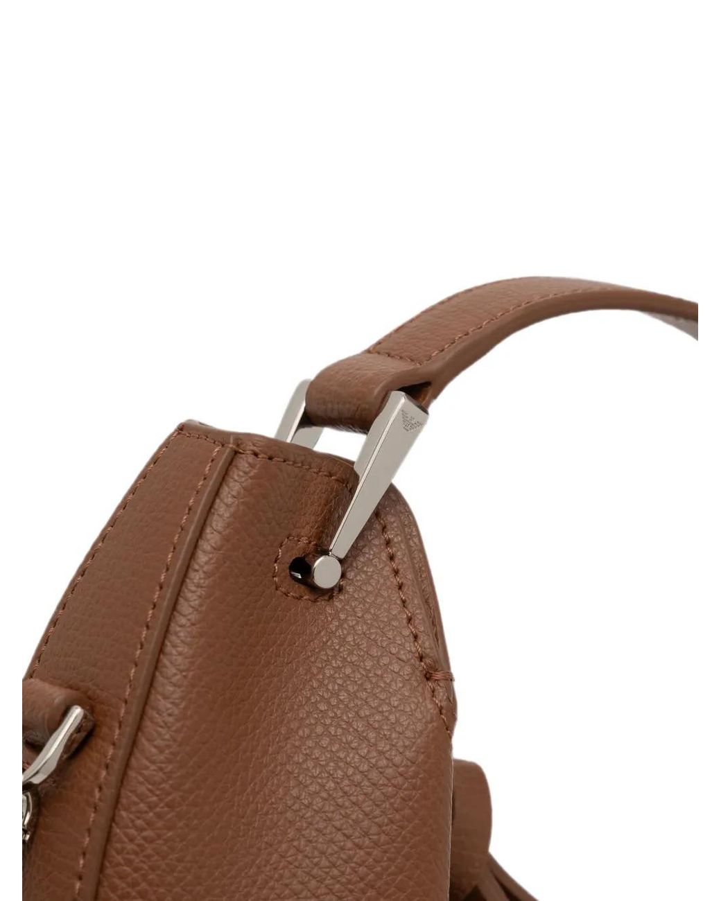 Emporio Armani Brown 1981 Mini Leather Hobo Bag