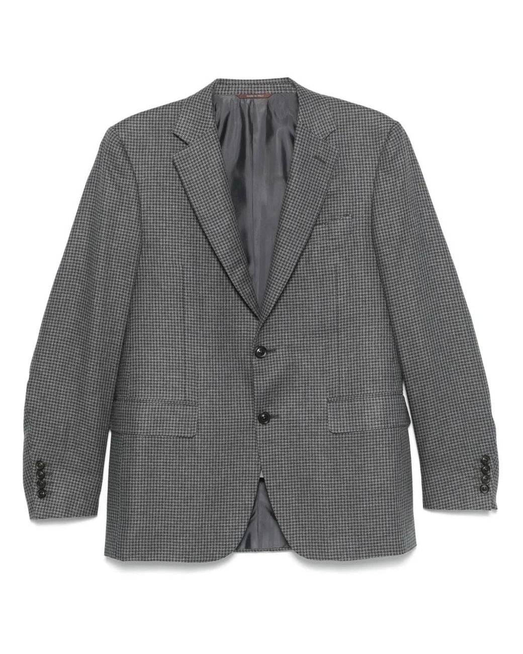 Canali Gray Houndstooth-Pattern Blazer for men