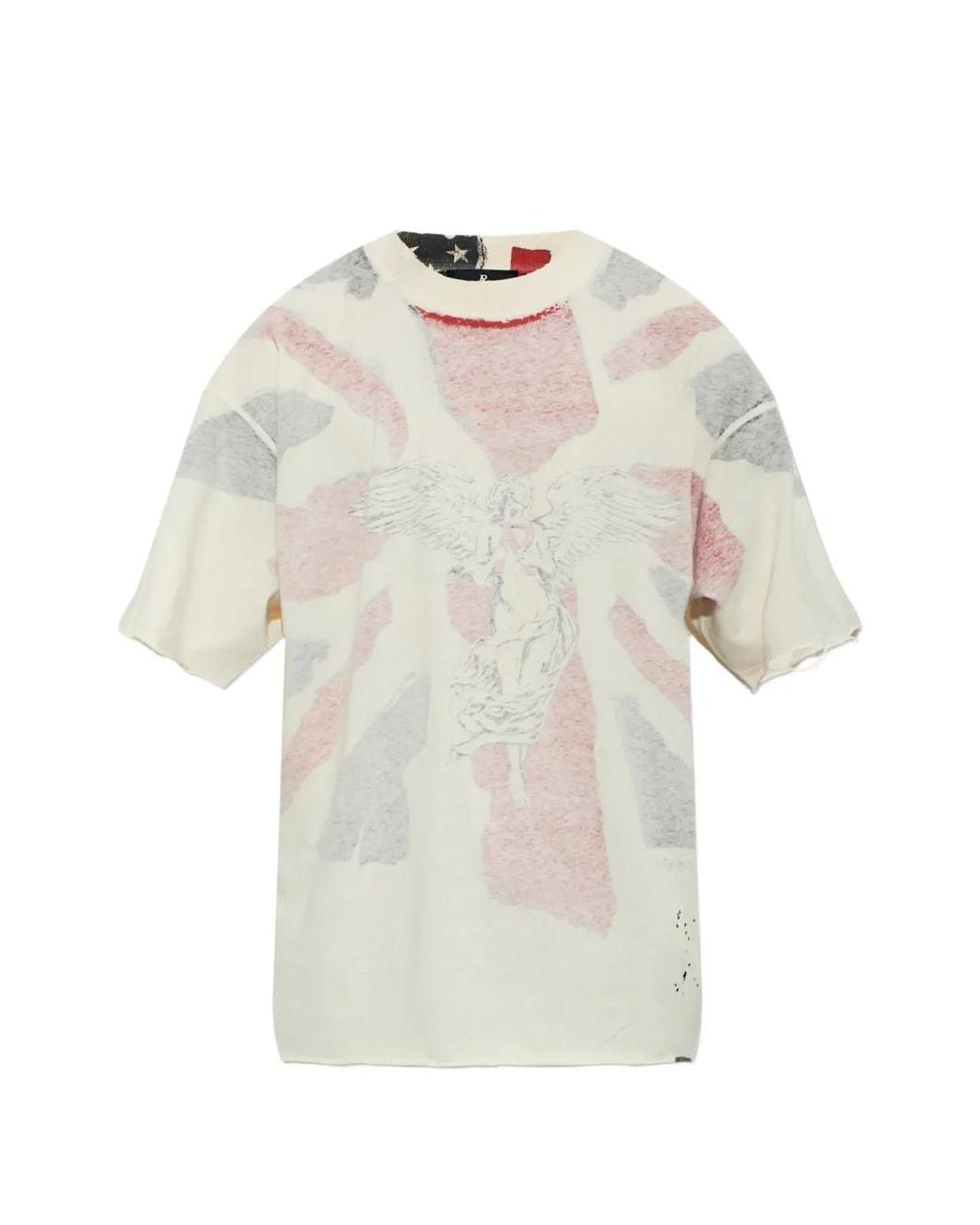 Represent White Graphic-Print Distressed T-Shirt for men