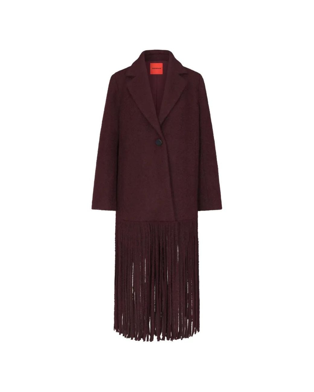 Simon Miller Red Vero Fringe-Trimmed Coat