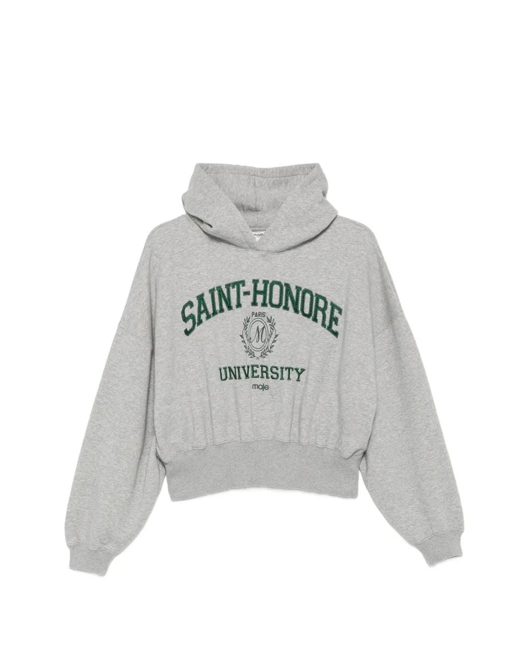 Maje White Hoodie À Logo Brodé