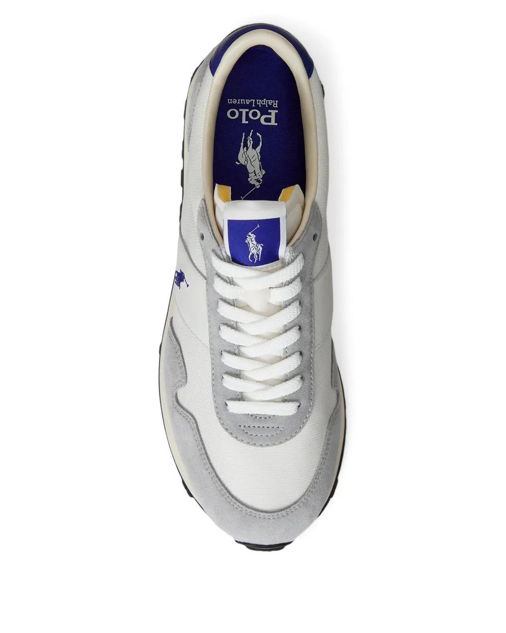Polo Ralph Lauren White Prl Trail 125 Suede Mesh Sneakers for men
