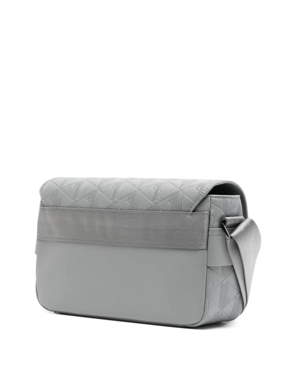 Lacoste Nomogramme Leather Flap Close Bag in Gray for Men | Lyst