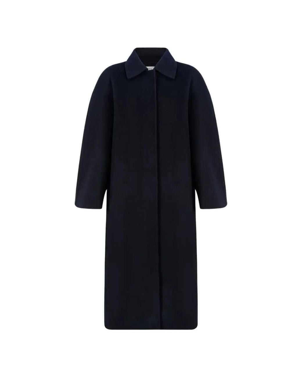 Rohe Blue Concealed-Fastening Raglan-Sleeve Padded Coat