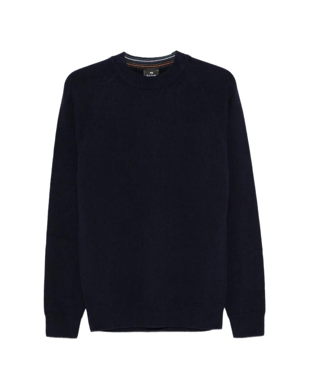 Paul Smith Blue Raglan-Sleeve Crew-Neck Sweater for men