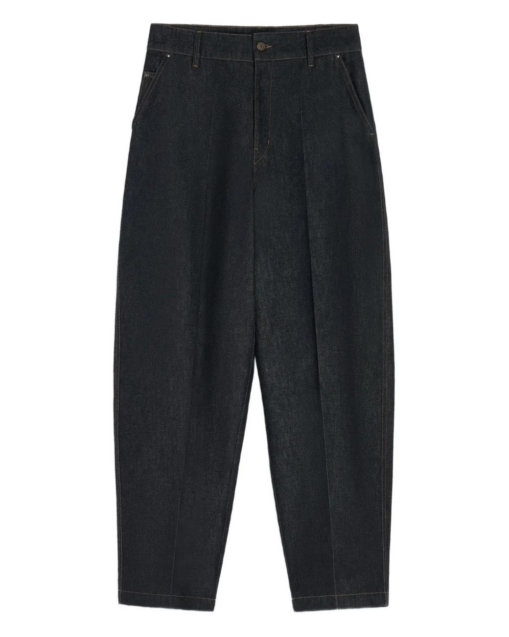 Lemaire Blue Maxi Barrel Patch-Pockets Trousers for men