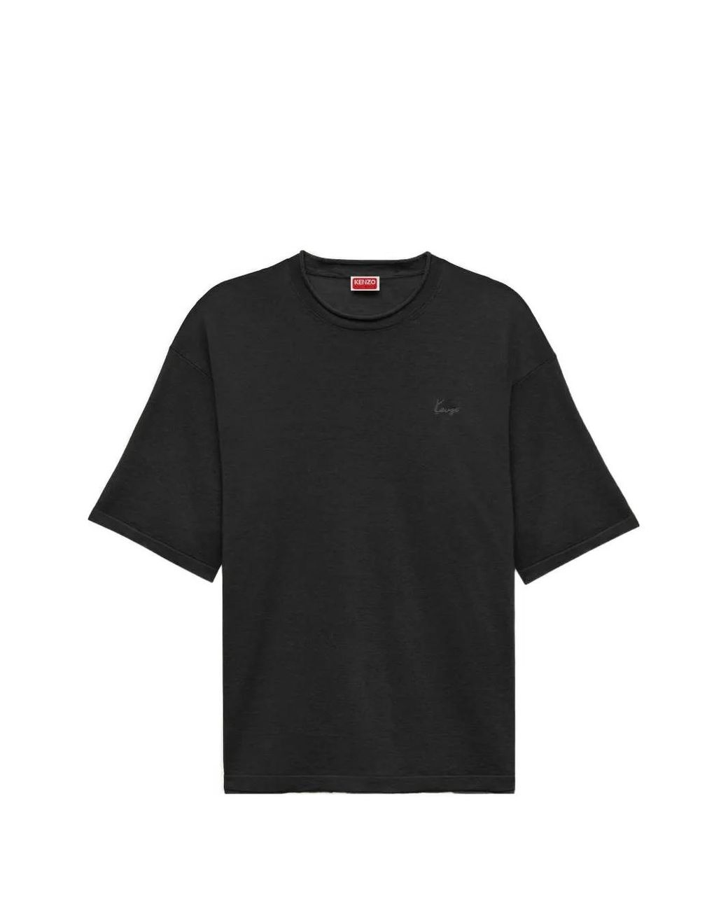 KENZO Black Logo-Embroidered T-Shirt for men