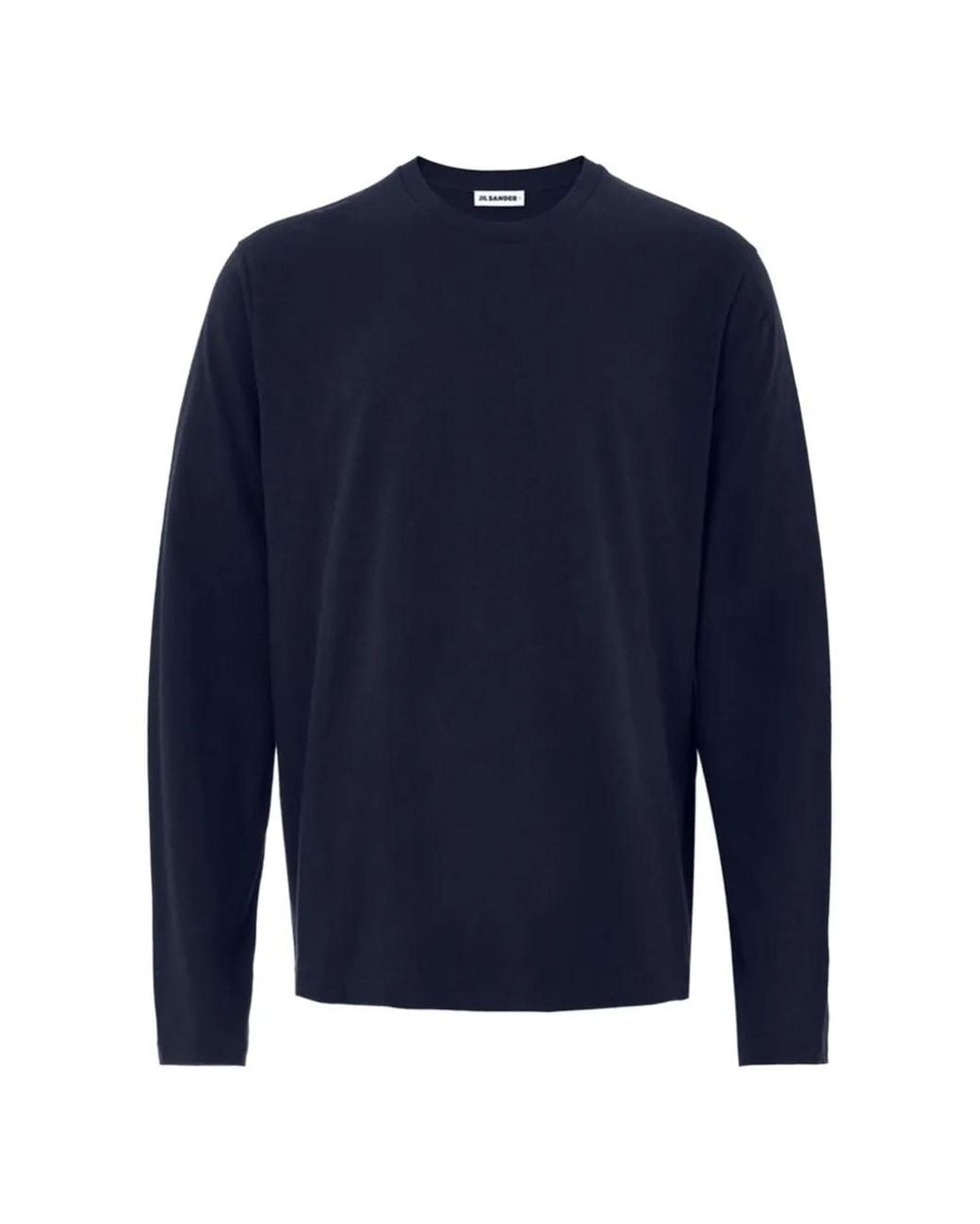Jil Sander Blue Logo-Embroidered Long-Sleeved T-Shirt for men