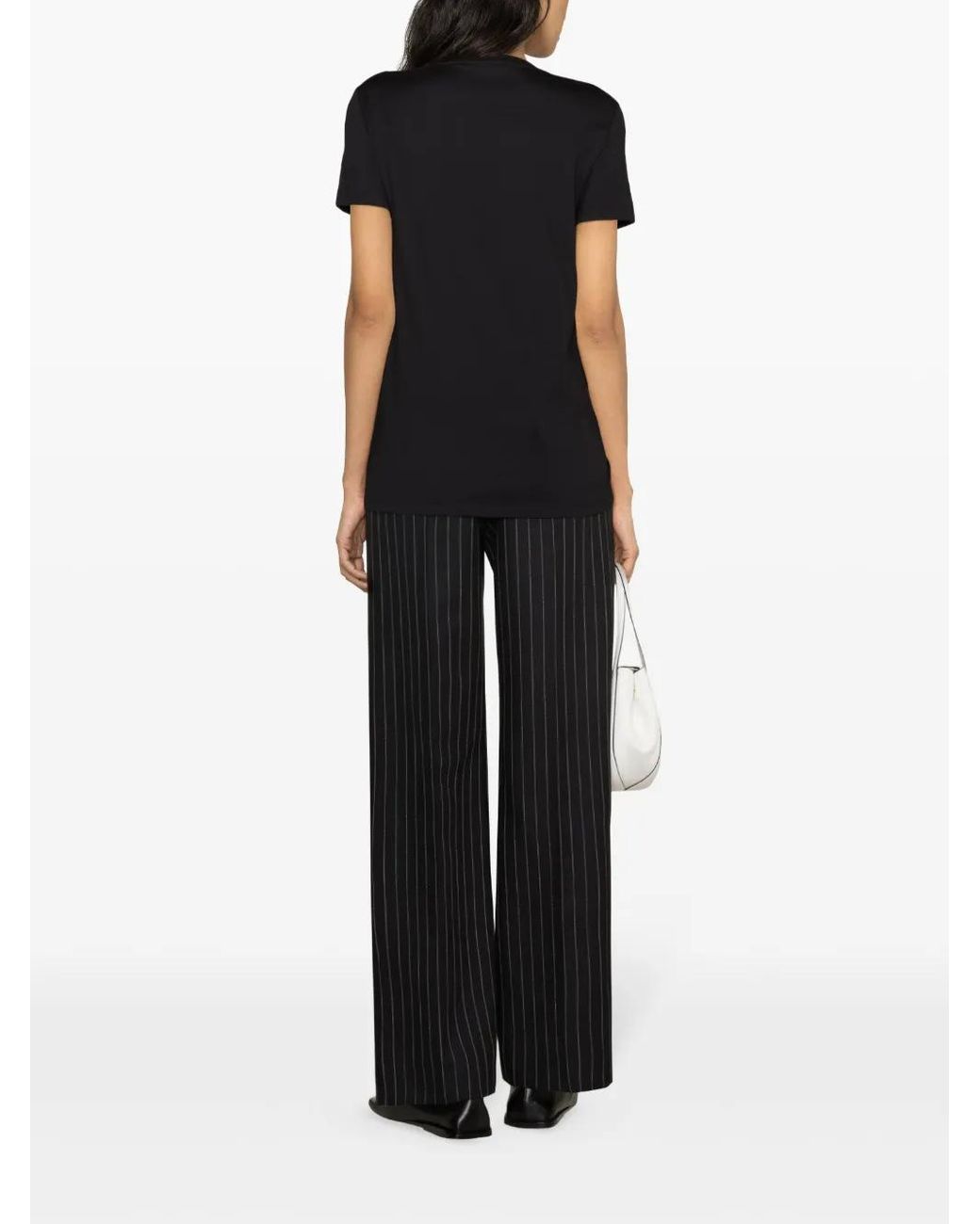 Max Mara Black Logo Cotton T-Shirt