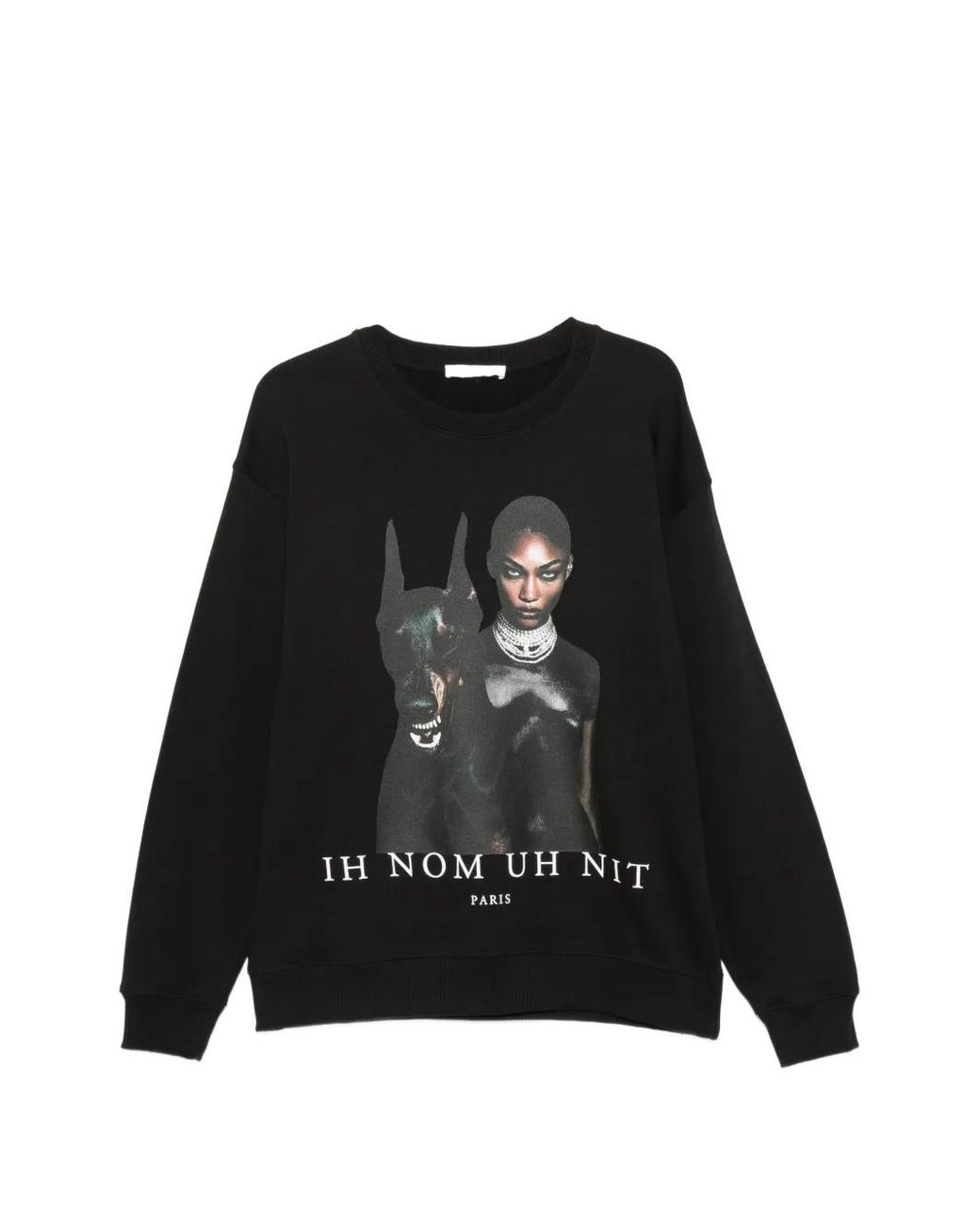 Ih Nom Uh Nit Black Family Graphic-Print Logo-Print Sweatshirt for men