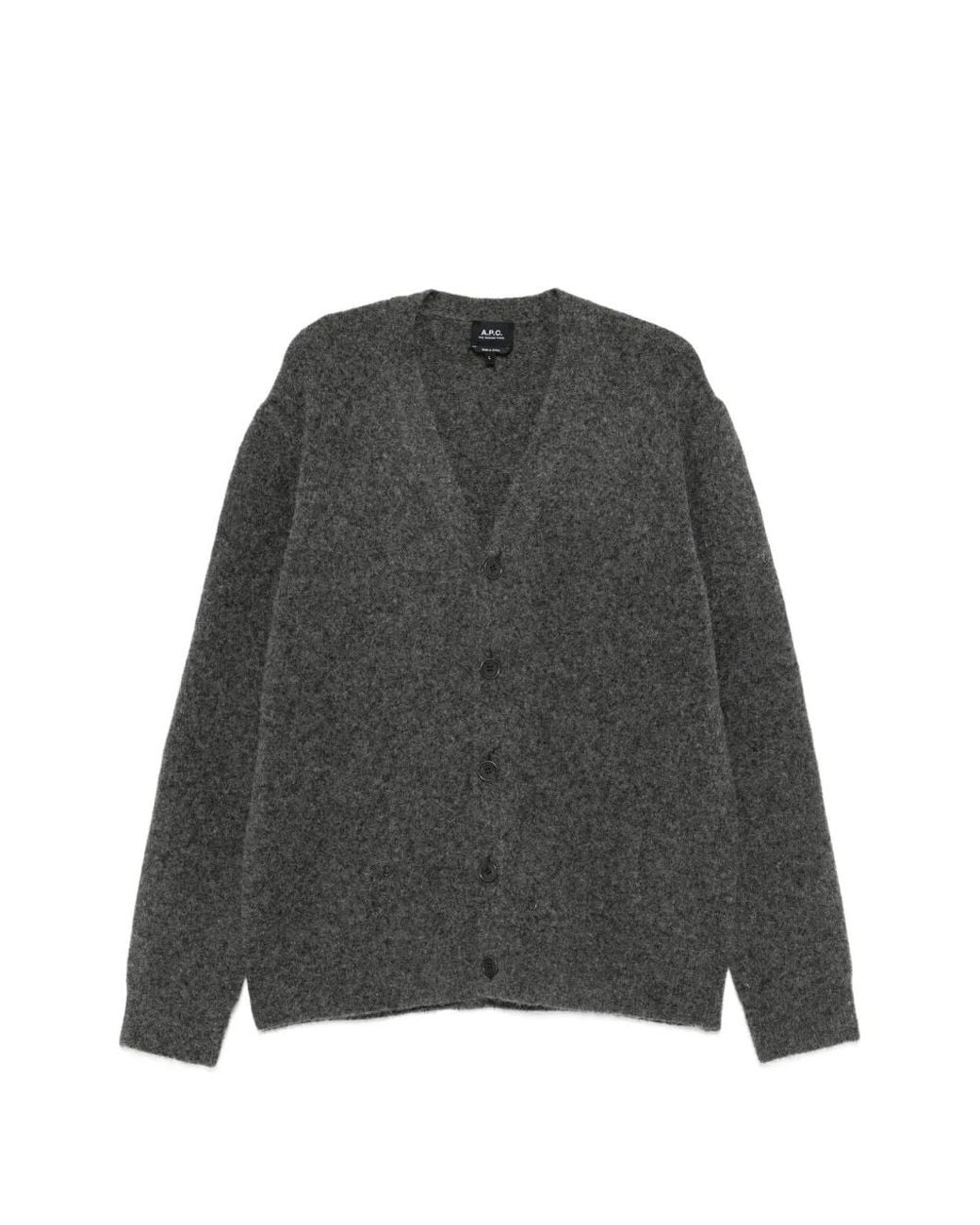 A.P.C. Gray Pierre Alpaca Wool Cardigan for men