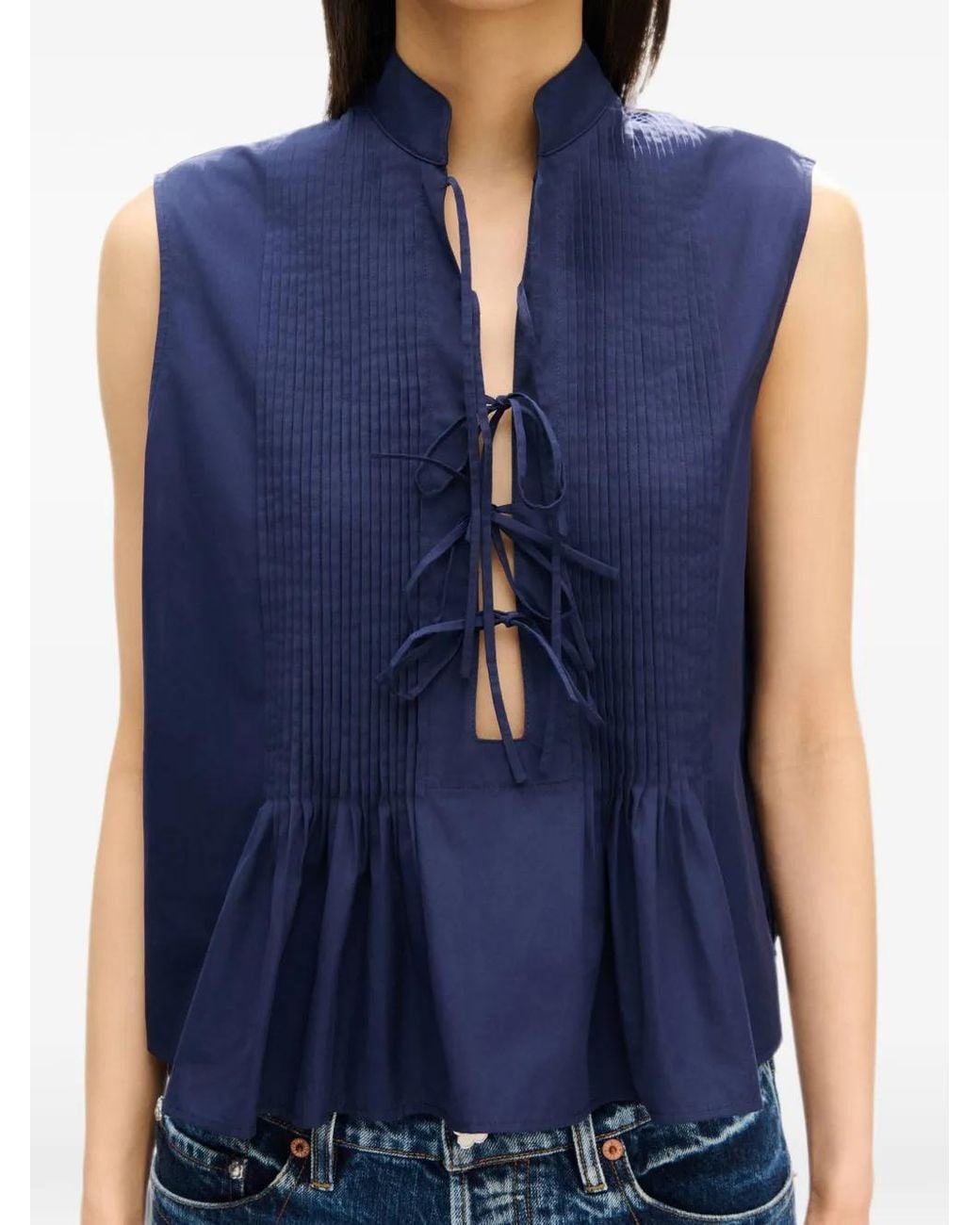 KENZO Blouse Met Striksluiting in het Blue