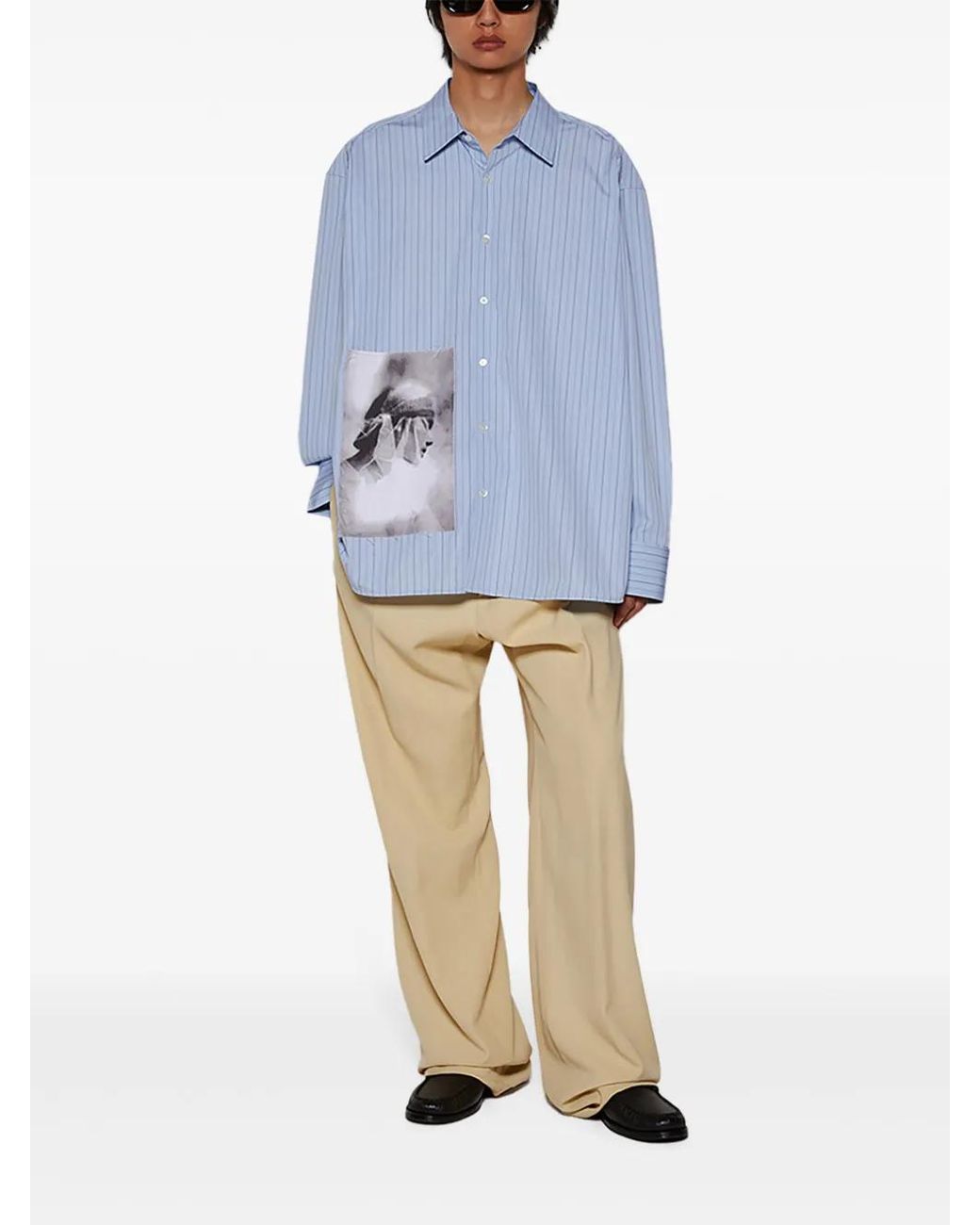 Lanvin Blue Ample Imprimé Archives Shirt for men