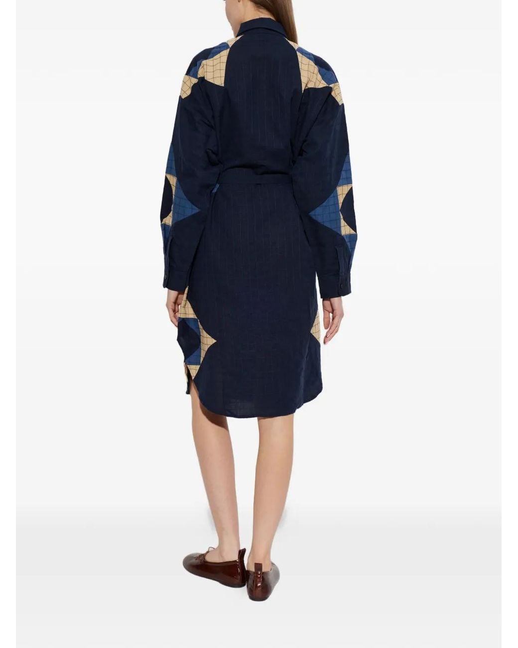 A.P.C. Blue Patchwork Shirt-Dress