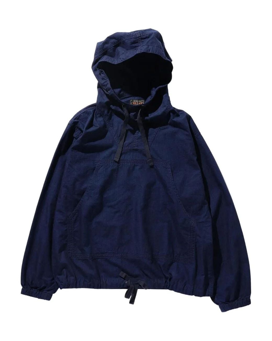 Beams Plus Blue Ripstop-Texture Hoodie for men