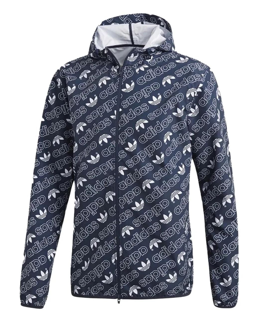 Adidas Blue Originals Hooded Jacket for men
