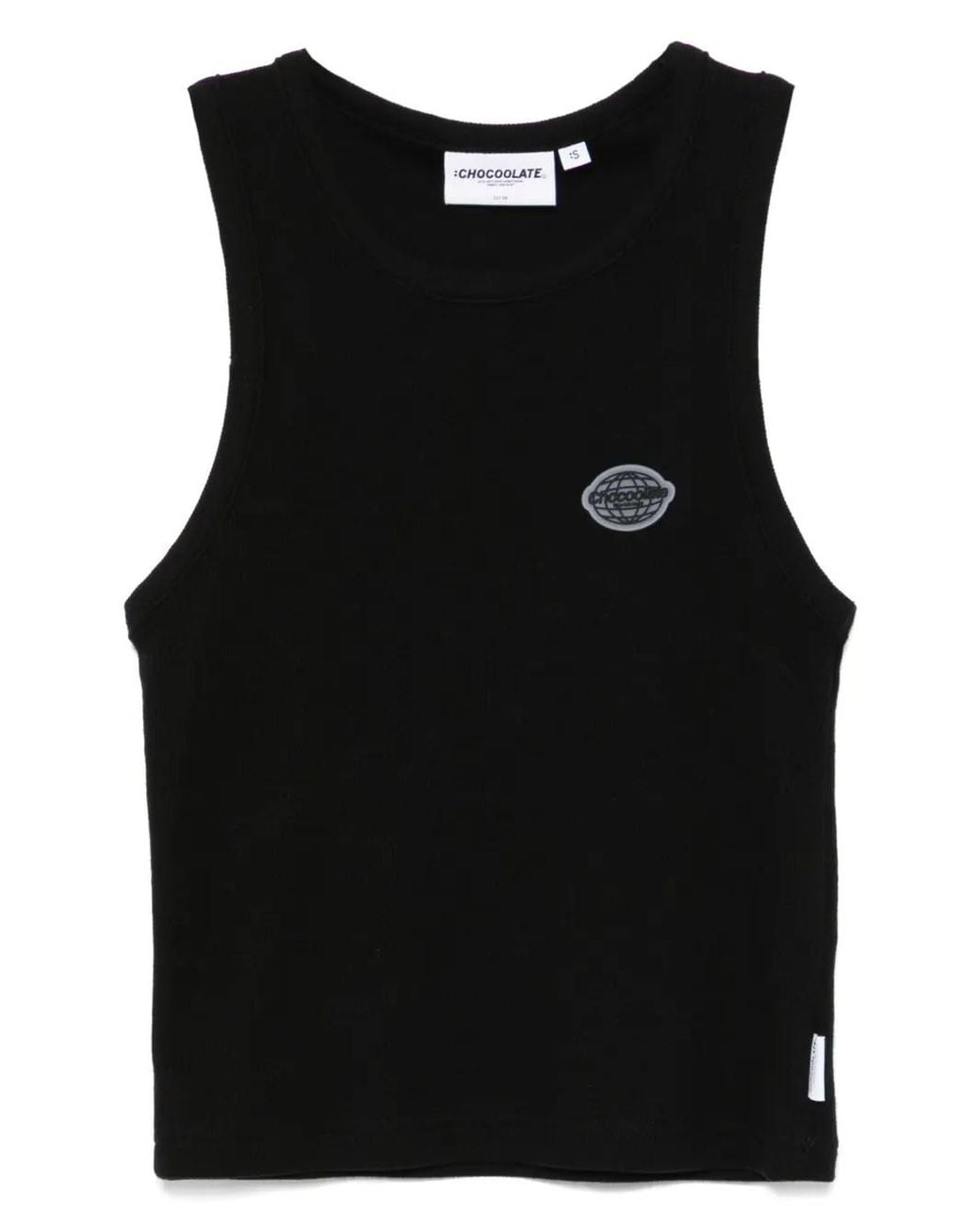 Chocoolate Black Ribbed Tank Top