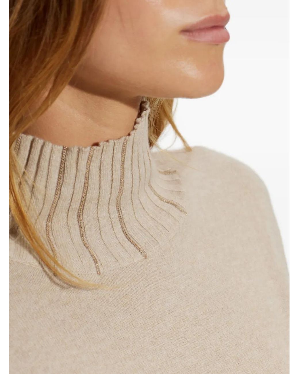 Fabiana Filippi White Bead-Embellished High-Neck Mini Dress