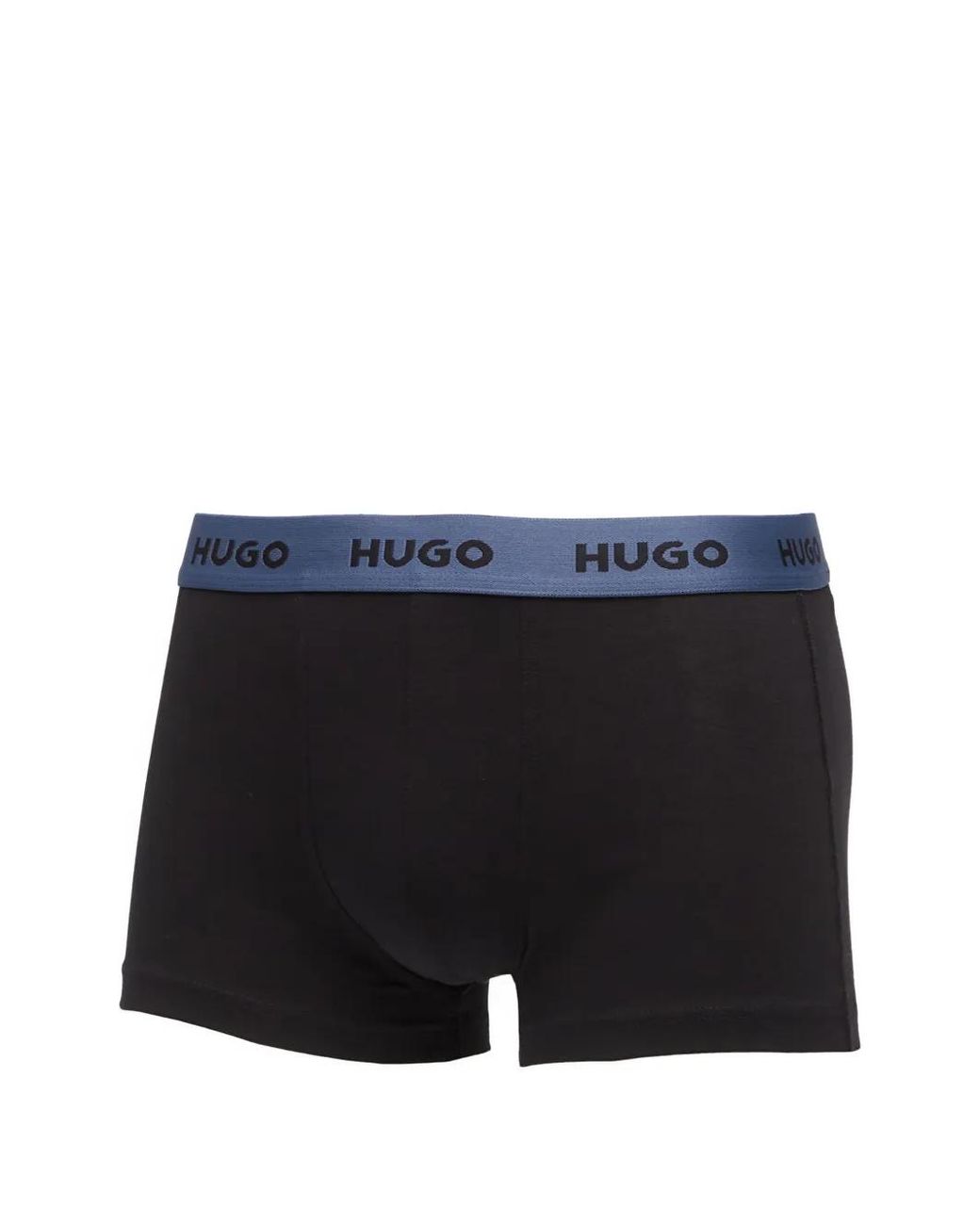 HUGO Blue Three-Pack Of Stretch-Cotton Trunks With Logo Waistband for men