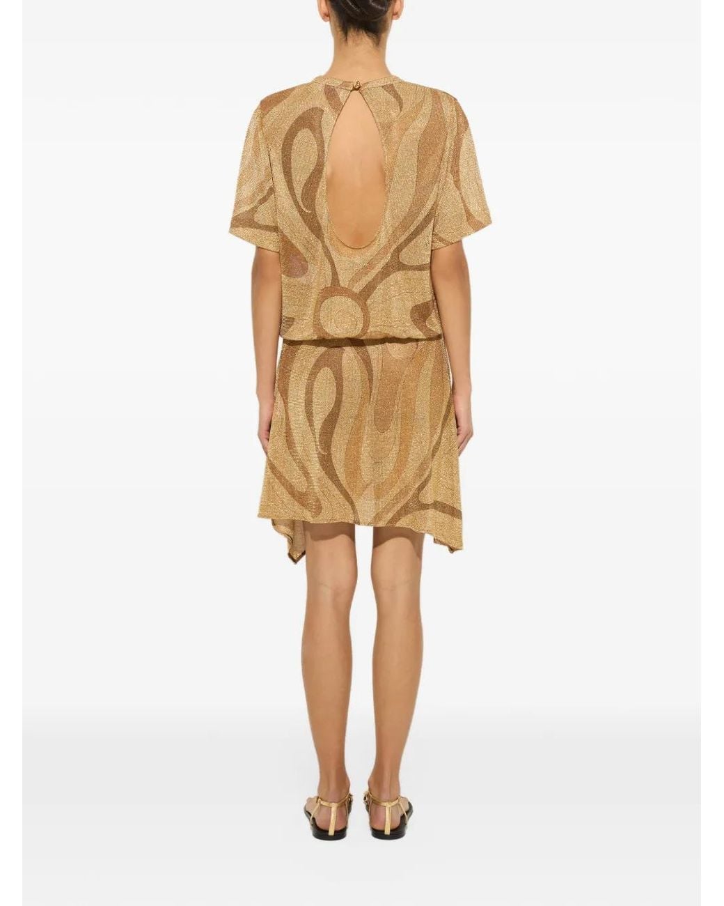 Emilio Pucci Natural Marmo-Print Voile Top