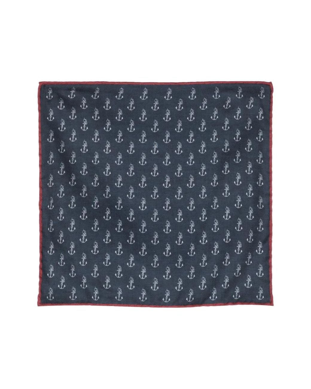 Brunello Cucinelli Blue Anchor-print Silk Scarf for men