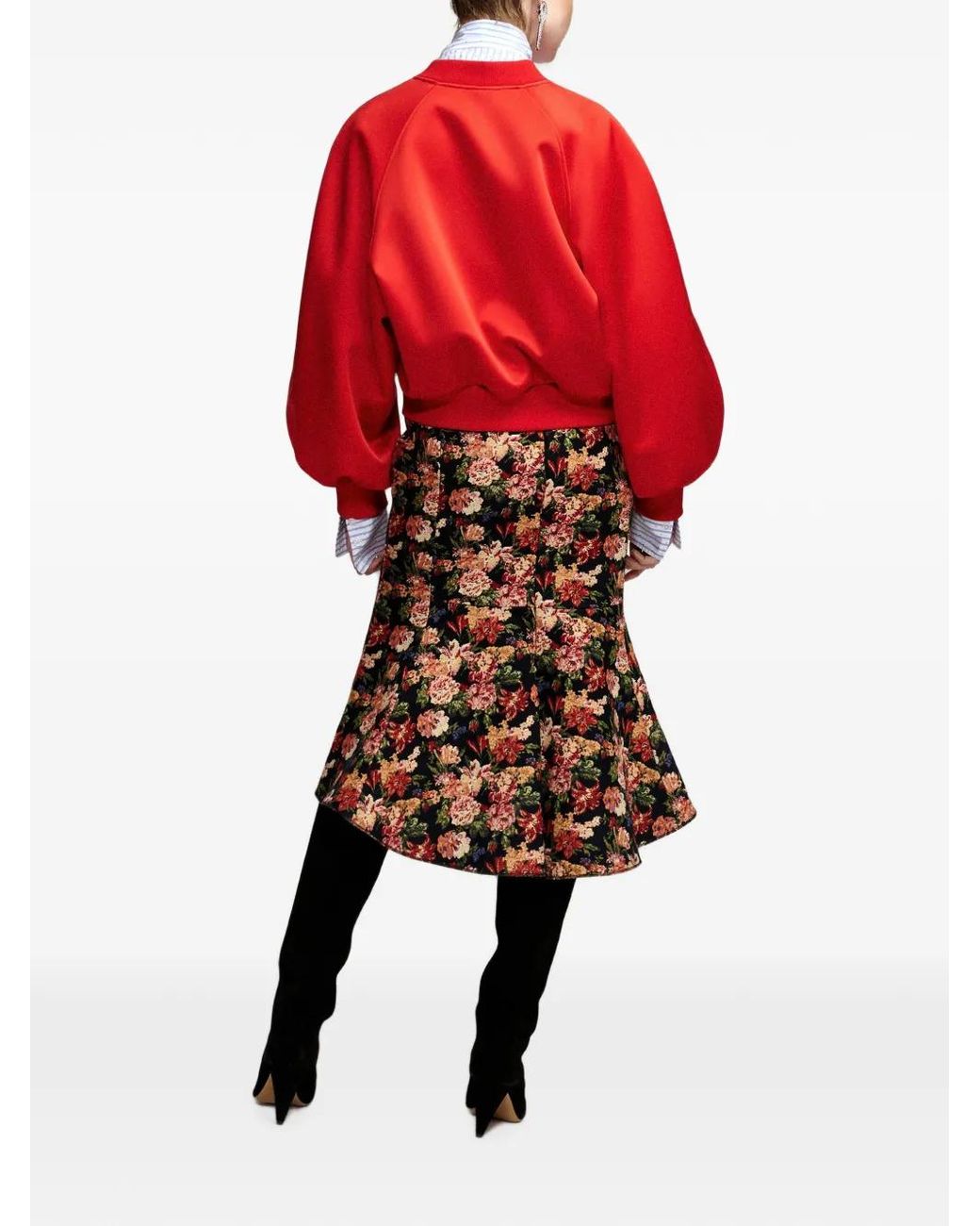 Essentiel Antwerp Red Kyro Raglan-Sleeve Bomber Jacket