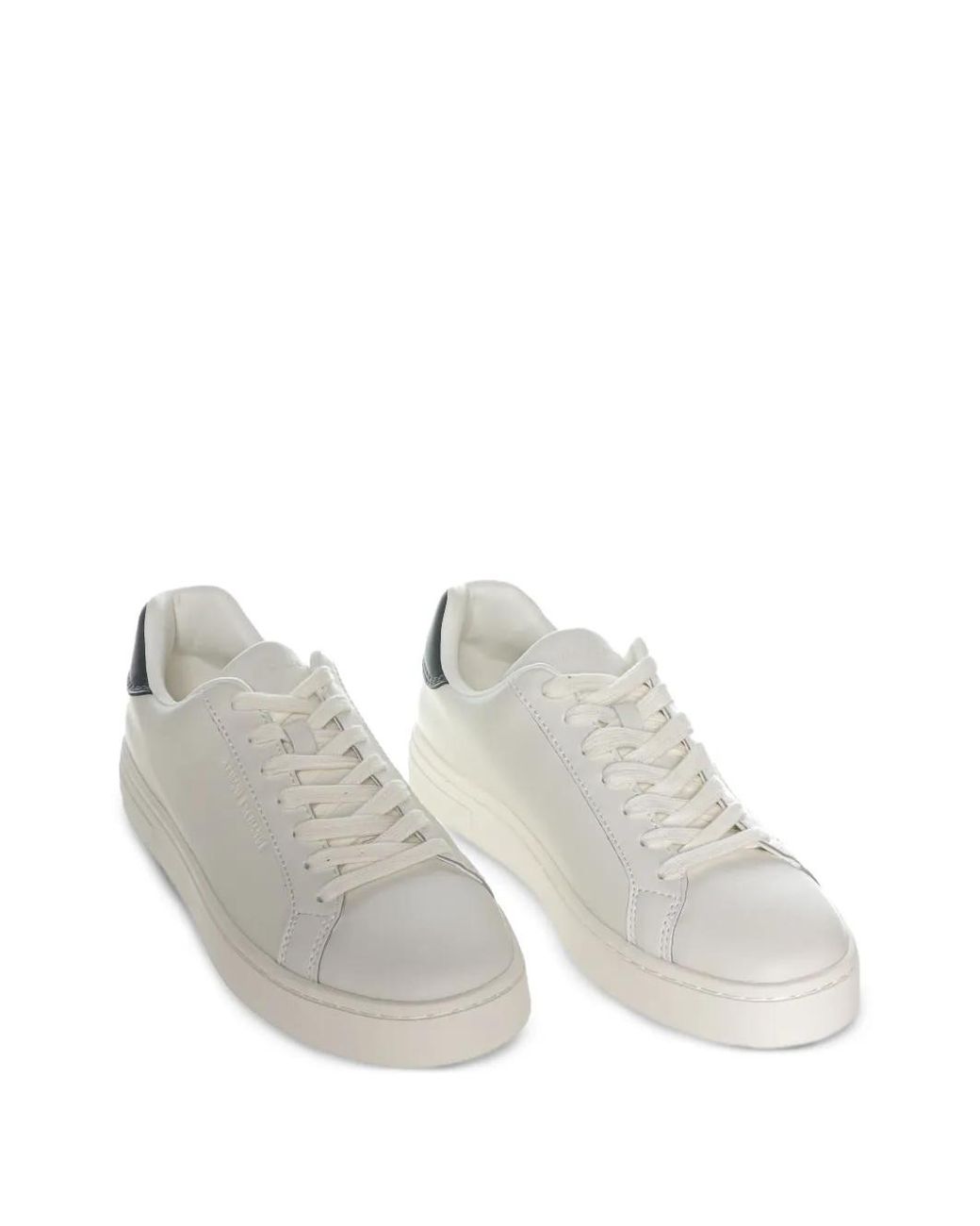ARMANI EXCHANGE White Logo-Embossed Low-Top Sneakers for men