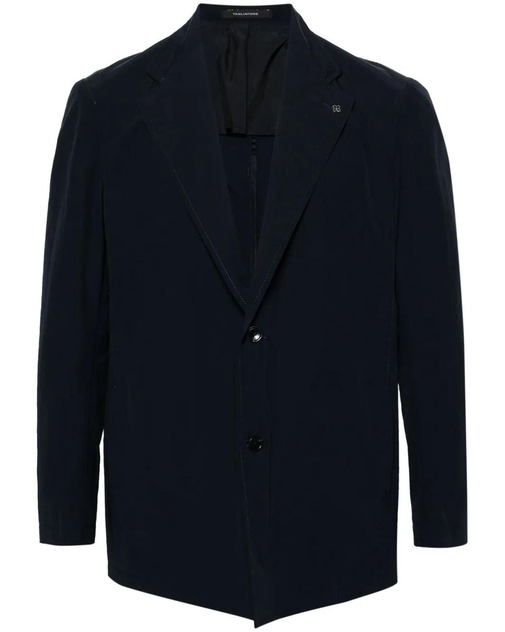 Tagliatore Blue Notched-Lapels Single-Breasted Blazer for men