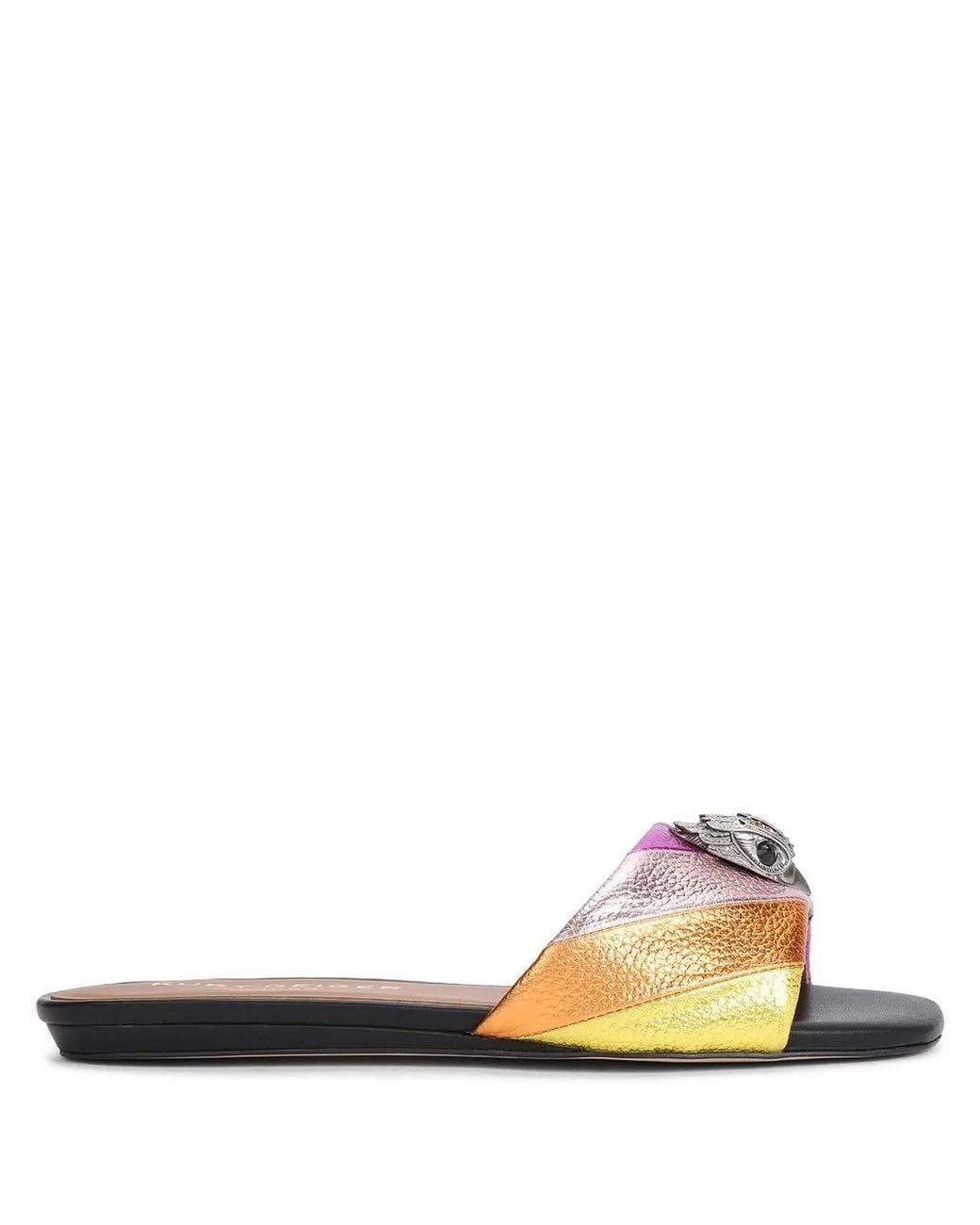 Kurt Geiger Pink Kensington Flat Quilted Sandals
