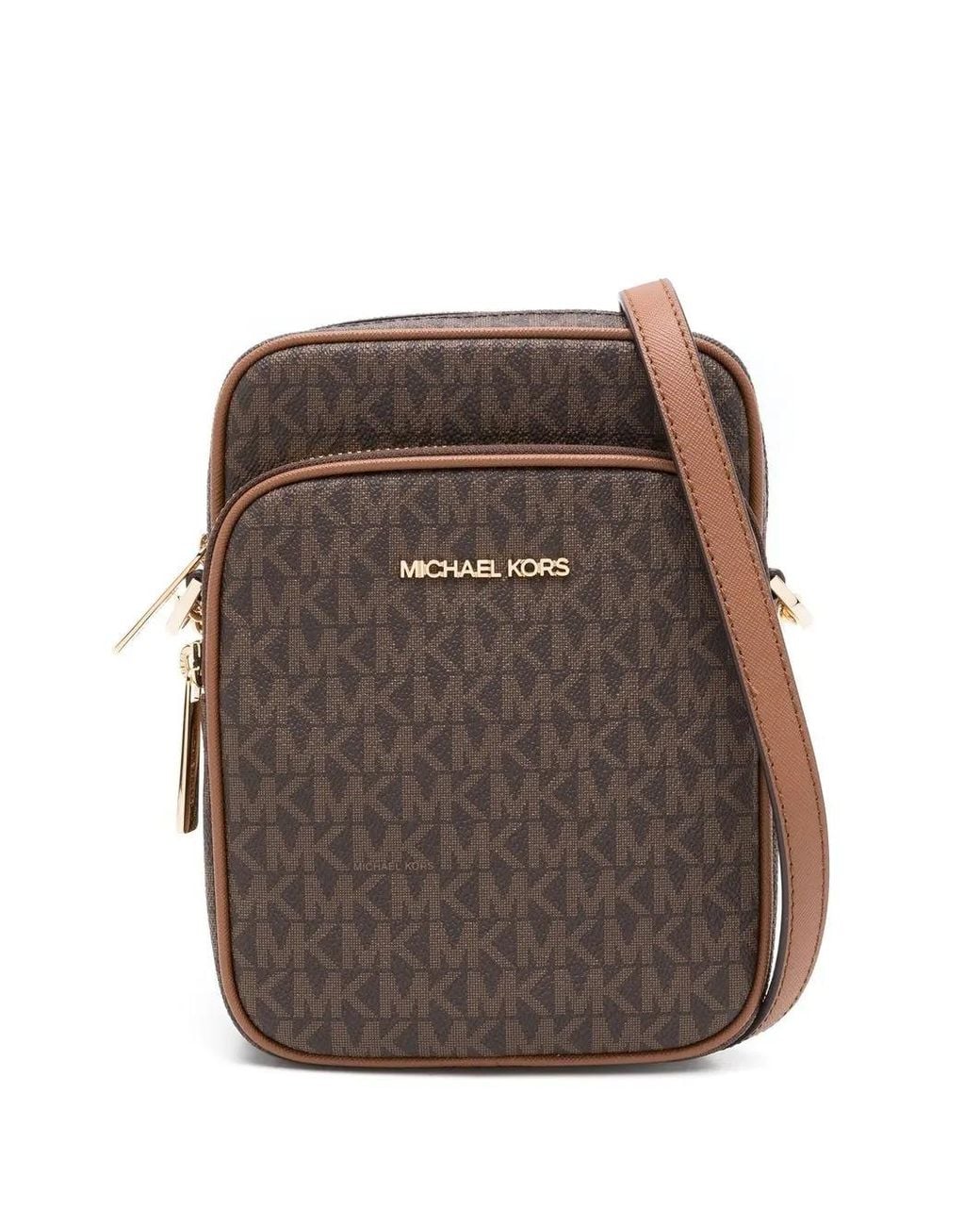 MICHAEL Michael Kors Brown Monogram-Pattern Crossbody Bag