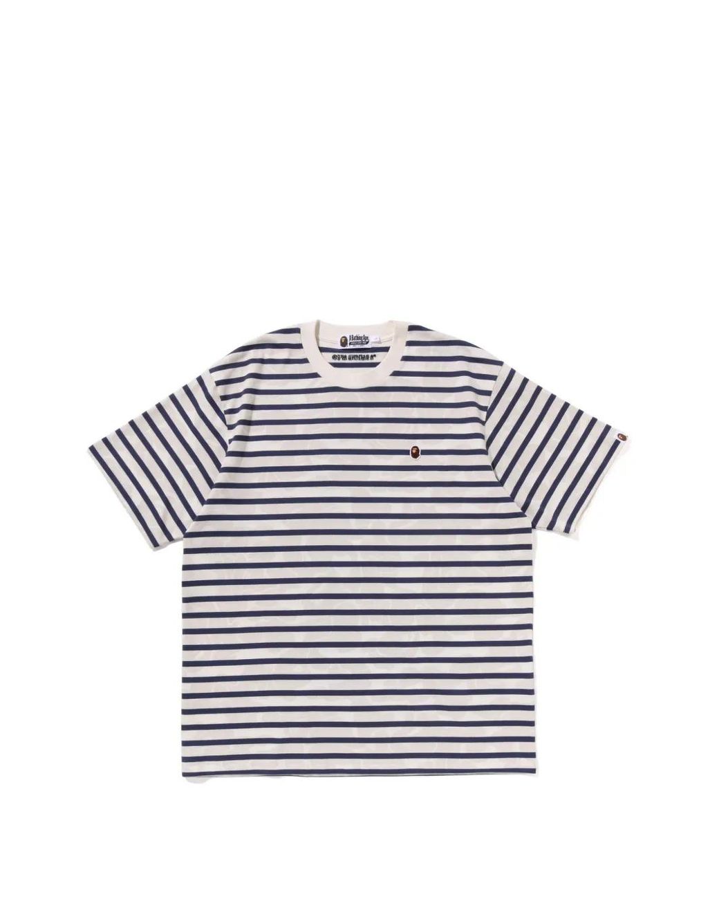 A Bathing Ape Natural Solid Camo Stripe One Point Relaxed Fit Tee for men