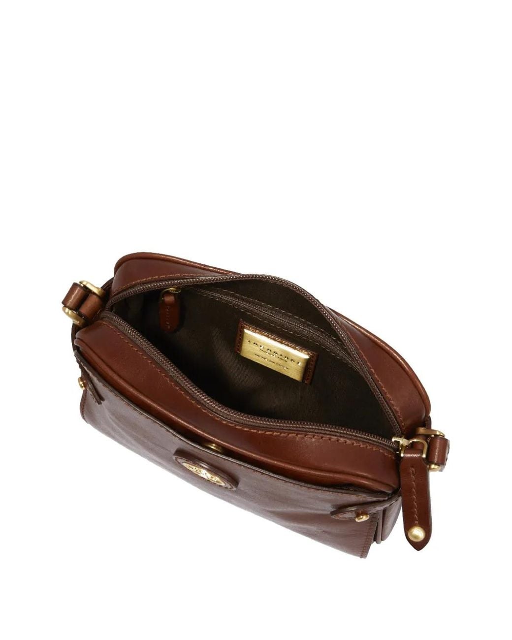 The Bridge Brown Story Donna Logo-Plaque Leather Shoulder Bag