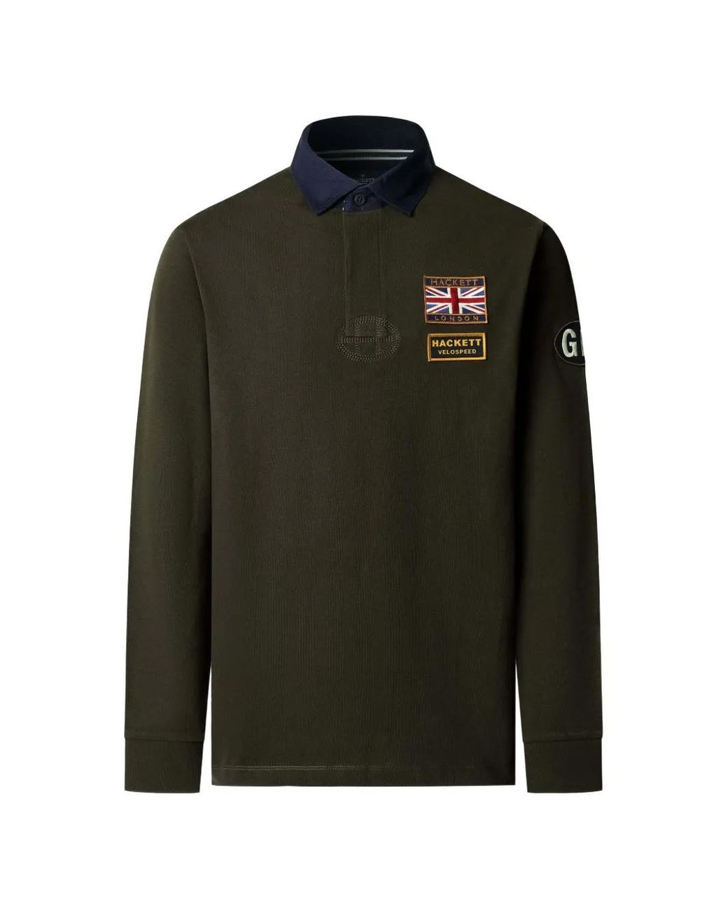 Hackett Heritage Rally Poloshirt Met Embleem-Patch in het Green voor heren