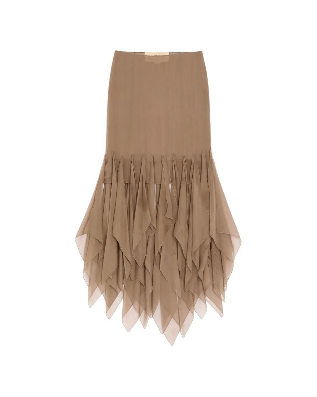 Valentino Garavani Natural Asymmetrical Chiffon Midi Skirt