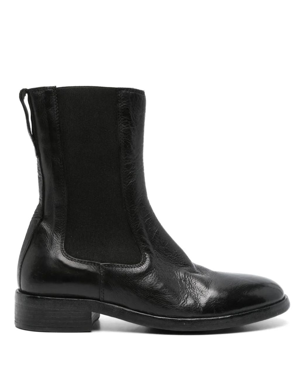 Moma Black Leather Boots