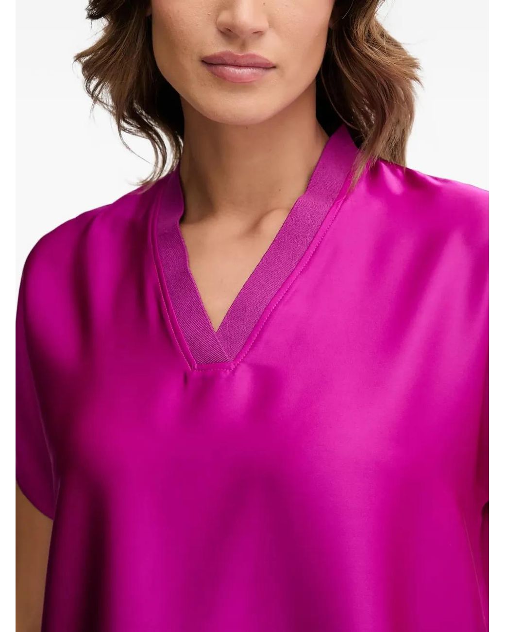 Joseph Ribkoff Pink V-Neck Top