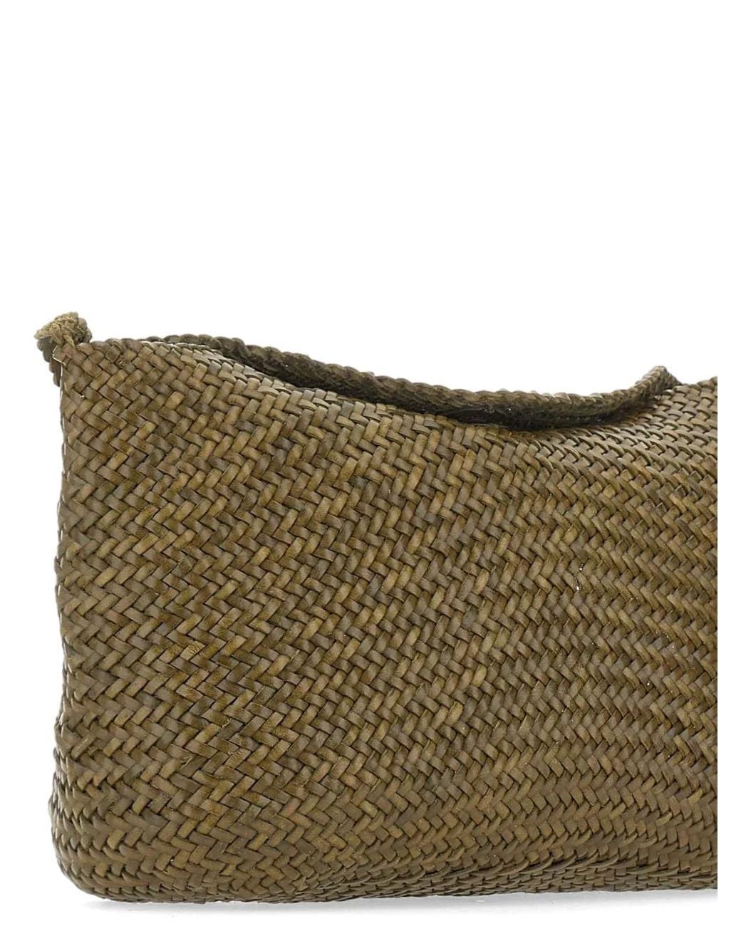 Dragon Diffusion Green Santa Marta Interwoven Crossbody Bag