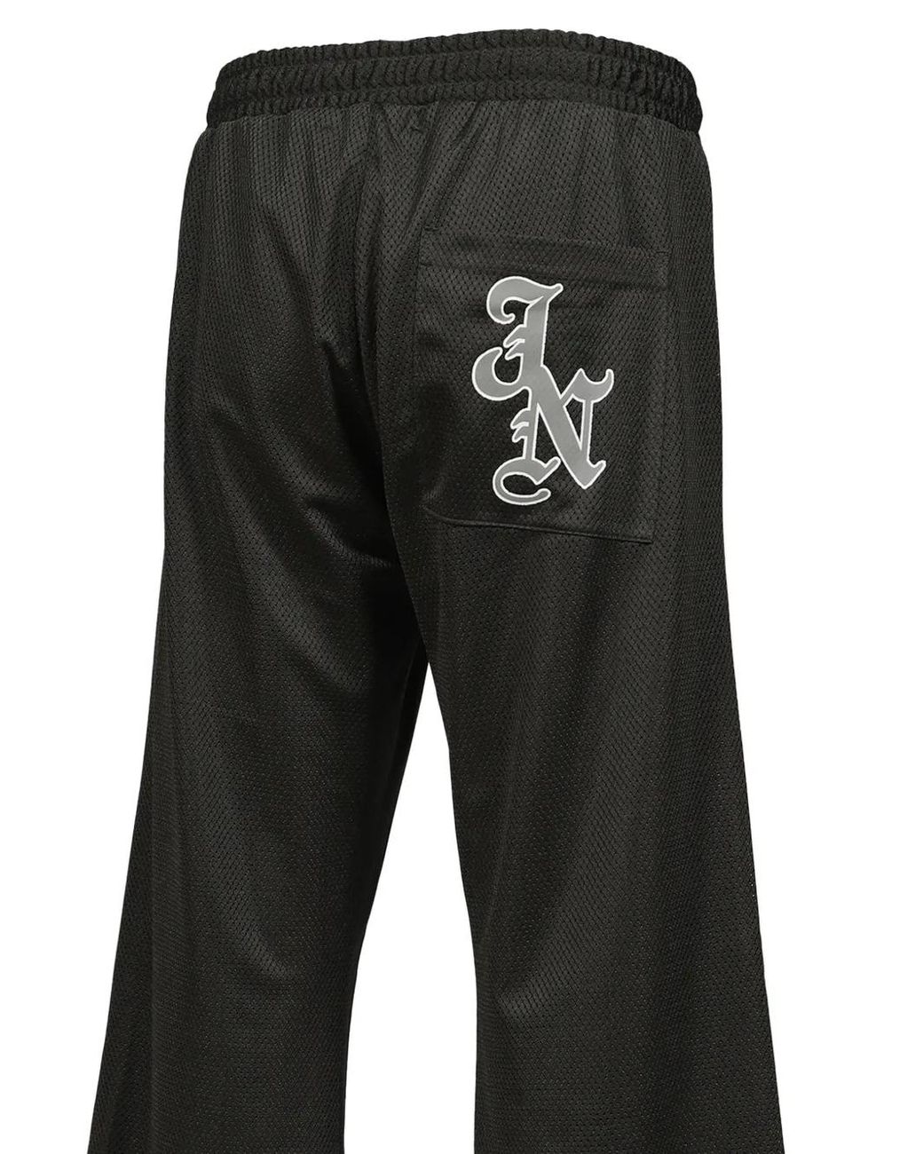 JUN/NAKAYAMA Black Logo-Patch Mesh Track Pants for men