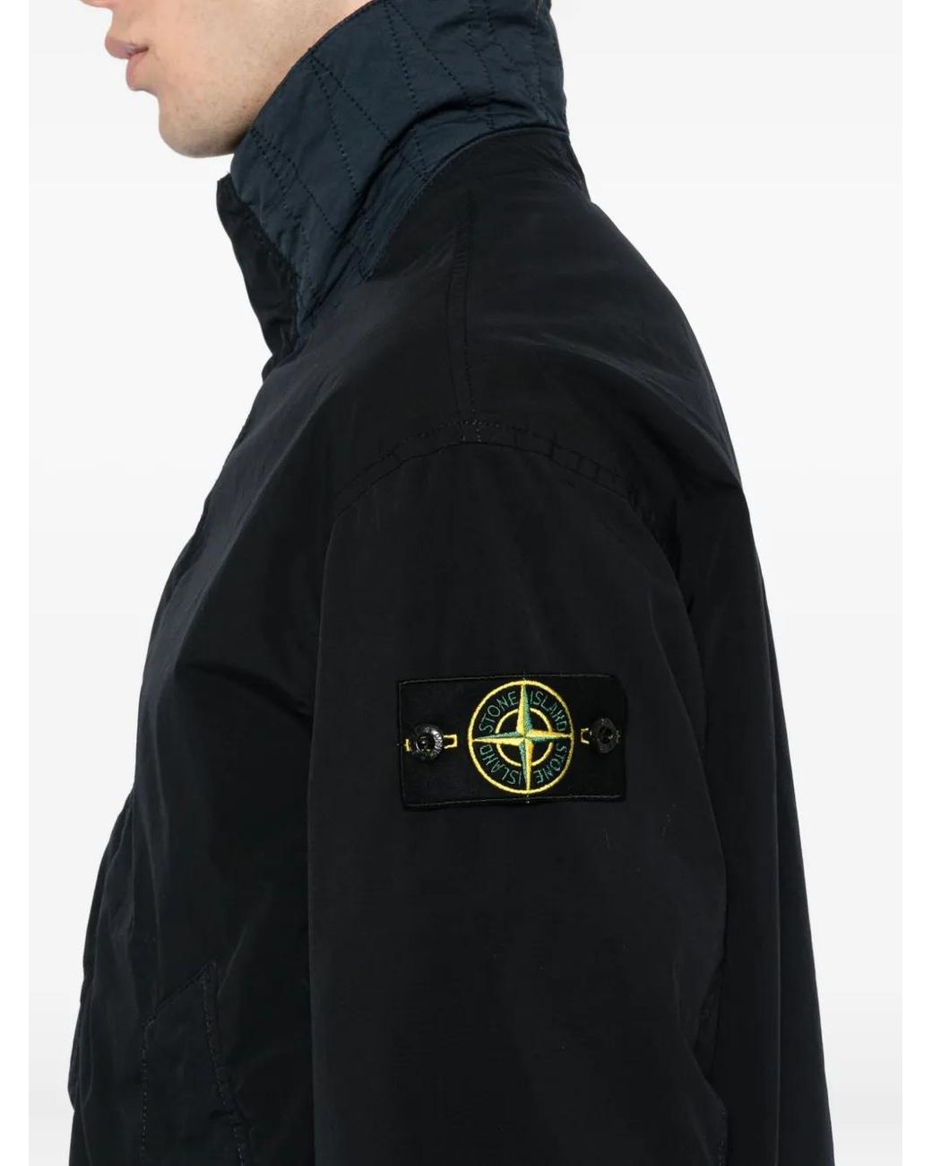 Stone Island Black Logo-Patch Jacket for men