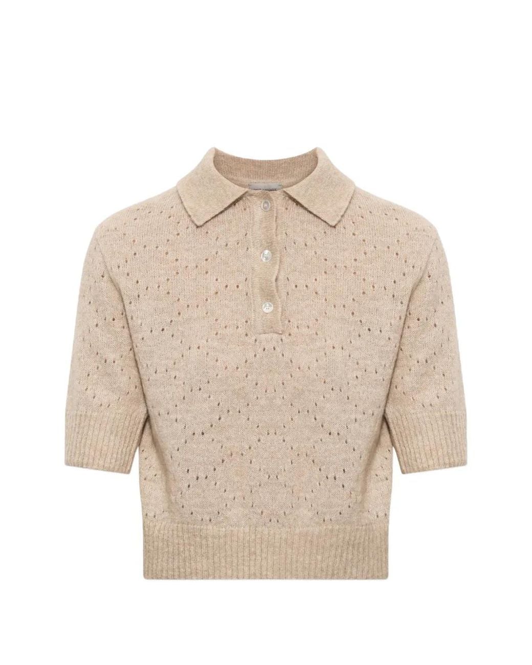 Paul & Shark Natural Perforated-Knit Polo Top