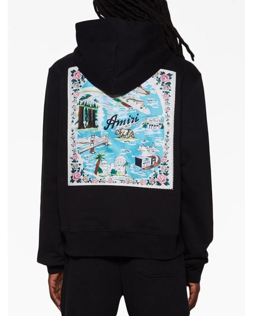 Amiri Black California Hawaiian Hoodie for men