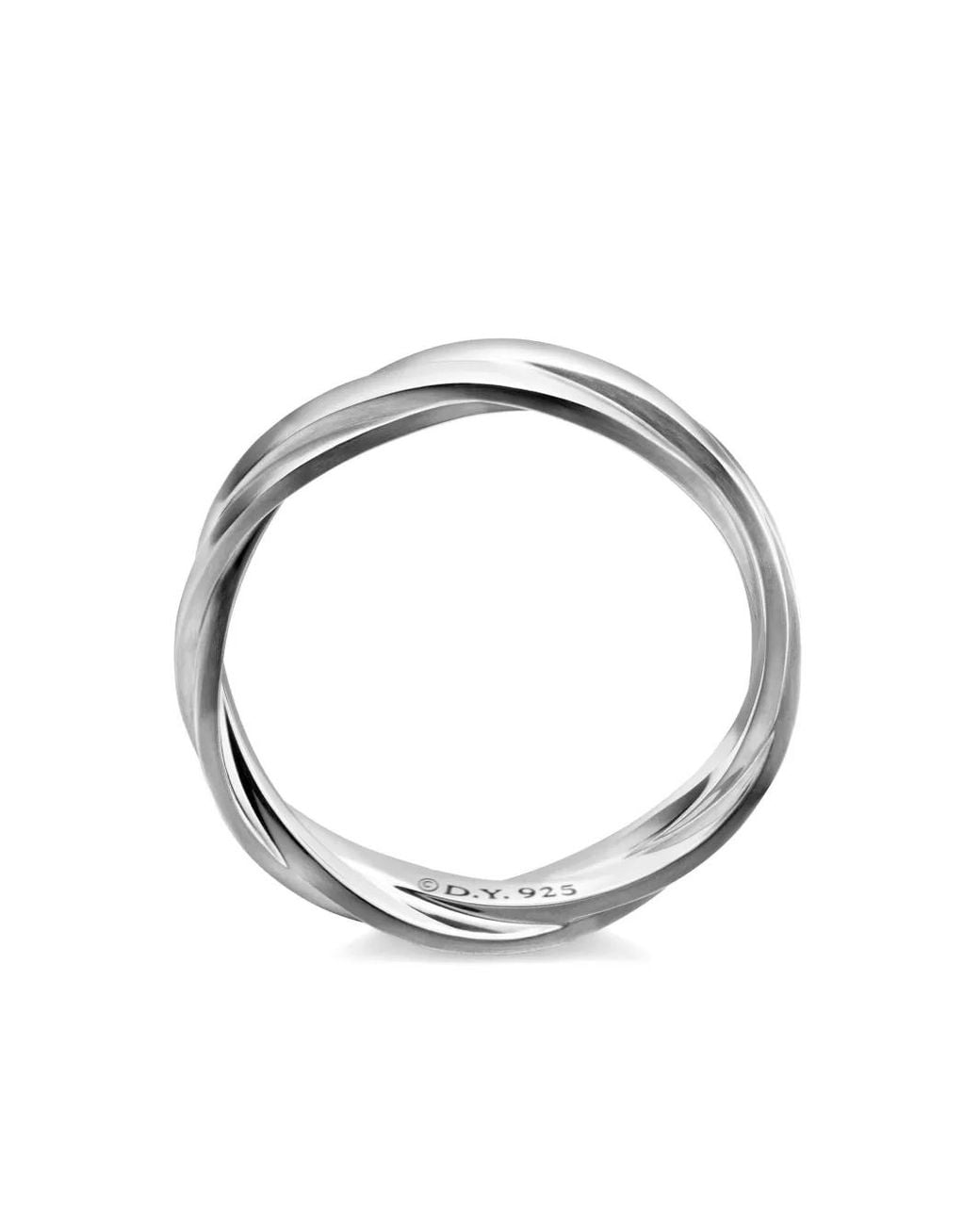 David Yurman White Sterling Dy Helios Band Ring (6Mm) for men